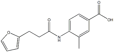 4-[3-(furan-2-yl)propanamido]-3-methylbenzoic acid 结构式