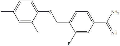 4-{[(2,4-dimethylphenyl)sulfanyl]methyl}-3-fluorobenzene-1-carboximidamide 结构式