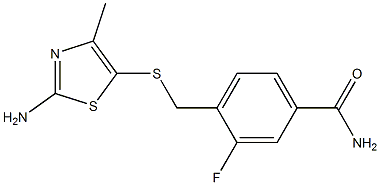 4-{[(2-amino-4-methyl-1,3-thiazol-5-yl)thio]methyl}-3-fluorobenzamide 结构式