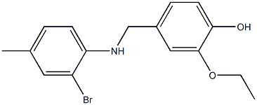 4-{[(2-bromo-4-methylphenyl)amino]methyl}-2-ethoxyphenol 结构式