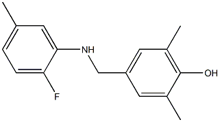 4-{[(2-fluoro-5-methylphenyl)amino]methyl}-2,6-dimethylphenol 结构式