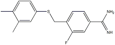 4-{[(3,4-dimethylphenyl)sulfanyl]methyl}-3-fluorobenzene-1-carboximidamide 结构式