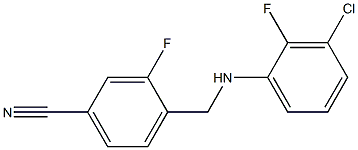 4-{[(3-chloro-2-fluorophenyl)amino]methyl}-3-fluorobenzonitrile 结构式