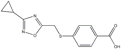 4-{[(3-cyclopropyl-1,2,4-oxadiazol-5-yl)methyl]thio}benzoic acid 结构式