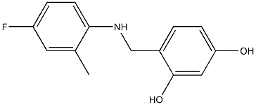 4-{[(4-fluoro-2-methylphenyl)amino]methyl}benzene-1,3-diol 结构式