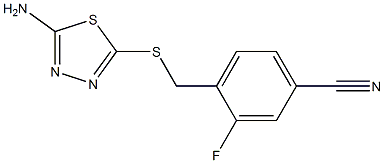 4-{[(5-amino-1,3,4-thiadiazol-2-yl)sulfanyl]methyl}-3-fluorobenzonitrile 结构式