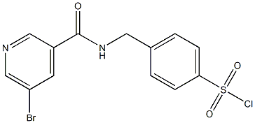 4-{[(5-bromopyridin-3-yl)formamido]methyl}benzene-1-sulfonyl chloride 结构式