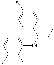 4-{1-[(3-chloro-2-methylphenyl)amino]propyl}phenol 结构式