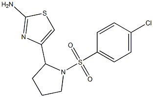 4-{1-[(4-chlorophenyl)sulfonyl]pyrrolidin-2-yl}-1,3-thiazol-2-amine 结构式