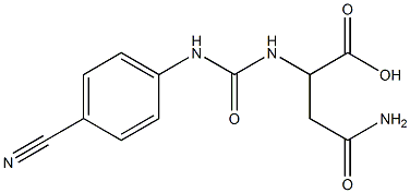 4-amino-2-({[(4-cyanophenyl)amino]carbonyl}amino)-4-oxobutanoic acid 结构式