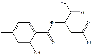 4-amino-2-[(2-hydroxy-4-methylbenzoyl)amino]-4-oxobutanoic acid 结构式