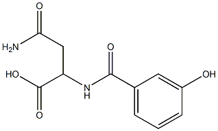 4-amino-2-[(3-hydroxybenzoyl)amino]-4-oxobutanoic acid 结构式
