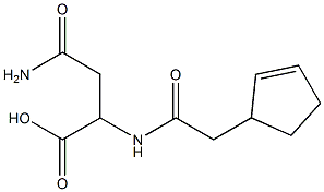 4-amino-2-[(cyclopent-2-en-1-ylacetyl)amino]-4-oxobutanoic acid 结构式