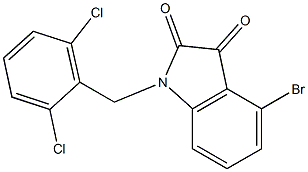 4-bromo-1-[(2,6-dichlorophenyl)methyl]-2,3-dihydro-1H-indole-2,3-dione 结构式