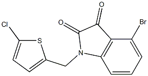 4-bromo-1-[(5-chlorothiophen-2-yl)methyl]-2,3-dihydro-1H-indole-2,3-dione 结构式