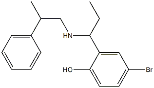 4-bromo-2-{1-[(2-phenylpropyl)amino]propyl}phenol 结构式