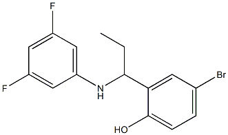 4-bromo-2-{1-[(3,5-difluorophenyl)amino]propyl}phenol 结构式