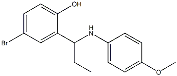 4-bromo-2-{1-[(4-methoxyphenyl)amino]propyl}phenol 结构式