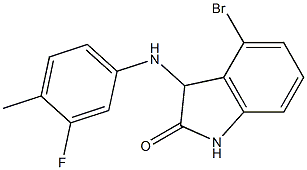 4-bromo-3-[(3-fluoro-4-methylphenyl)amino]-2,3-dihydro-1H-indol-2-one 结构式
