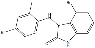 4-bromo-3-[(4-bromo-2-methylphenyl)amino]-2,3-dihydro-1H-indol-2-one 结构式