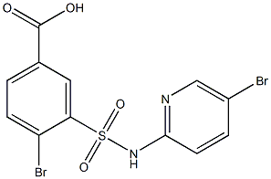 4-bromo-3-[(5-bromopyridin-2-yl)sulfamoyl]benzoic acid 结构式