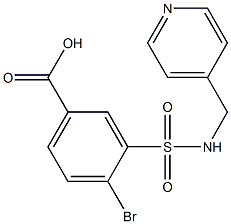 4-bromo-3-[(pyridin-4-ylmethyl)sulfamoyl]benzoic acid 结构式