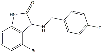 4-bromo-3-{[(4-fluorophenyl)methyl]amino}-2,3-dihydro-1H-indol-2-one 结构式
