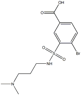 4-bromo-3-{[3-(dimethylamino)propyl]sulfamoyl}benzoic acid 结构式