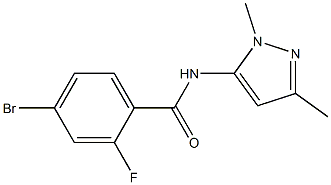4-bromo-N-(1,3-dimethyl-1H-pyrazol-5-yl)-2-fluorobenzamide 结构式