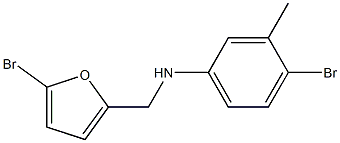 4-bromo-N-[(5-bromofuran-2-yl)methyl]-3-methylaniline 结构式