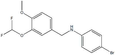 4-bromo-N-{[3-(difluoromethoxy)-4-methoxyphenyl]methyl}aniline 结构式
