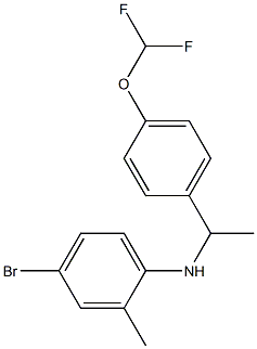 4-bromo-N-{1-[4-(difluoromethoxy)phenyl]ethyl}-2-methylaniline 结构式