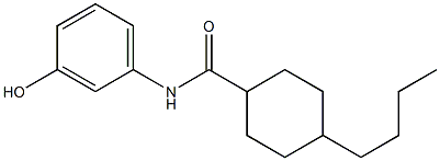 4-butyl-N-(3-hydroxyphenyl)cyclohexane-1-carboxamide 结构式