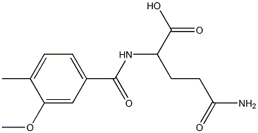 4-carbamoyl-2-[(3-methoxy-4-methylphenyl)formamido]butanoic acid 结构式