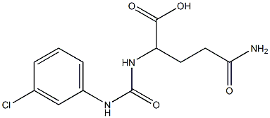 4-carbamoyl-2-{[(3-chlorophenyl)carbamoyl]amino}butanoic acid 结构式