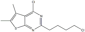 4-chloro-2-(4-chlorobutyl)-5,6-dimethylthieno[2,3-d]pyrimidine 结构式