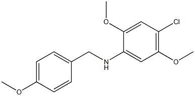 4-chloro-2,5-dimethoxy-N-[(4-methoxyphenyl)methyl]aniline 结构式