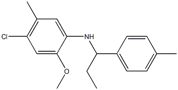 4-chloro-2-methoxy-5-methyl-N-[1-(4-methylphenyl)propyl]aniline 结构式