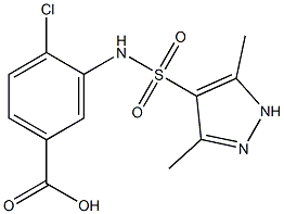 4-chloro-3-[(3,5-dimethyl-1H-pyrazole-4-)sulfonamido]benzoic acid 结构式