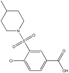 4-chloro-3-[(4-methylpiperidine-1-)sulfonyl]benzoic acid 结构式