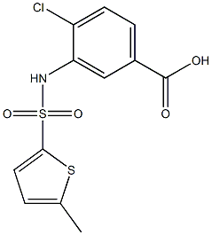 4-chloro-3-[(5-methylthiophene-2-)sulfonamido]benzoic acid 结构式