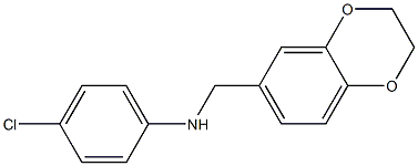 4-chloro-N-(2,3-dihydro-1,4-benzodioxin-6-ylmethyl)aniline 结构式