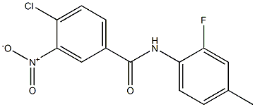 4-chloro-N-(2-fluoro-4-methylphenyl)-3-nitrobenzamide 结构式