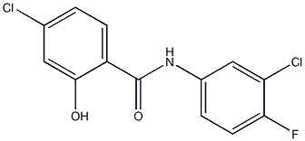 4-chloro-N-(3-chloro-4-fluorophenyl)-2-hydroxybenzamide 结构式