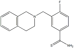 4-fluoro-3-(1,2,3,4-tetrahydroisoquinolin-2-ylmethyl)benzene-1-carbothioamide 结构式