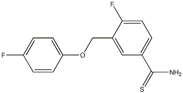 4-fluoro-3-(4-fluorophenoxymethyl)benzene-1-carbothioamide 结构式