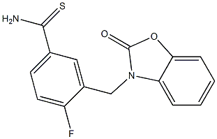 4-fluoro-3-[(2-oxo-2,3-dihydro-1,3-benzoxazol-3-yl)methyl]benzene-1-carbothioamide 结构式