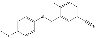 4-fluoro-3-{[(4-methoxyphenyl)sulfanyl]methyl}benzonitrile 结构式