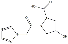 4-hydroxy-1-[2-(1H-1,2,4-triazol-1-yl)acetyl]pyrrolidine-2-carboxylic acid 结构式