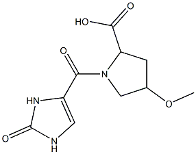 4-methoxy-1-[(2-oxo-2,3-dihydro-1H-imidazol-4-yl)carbonyl]pyrrolidine-2-carboxylic acid 结构式